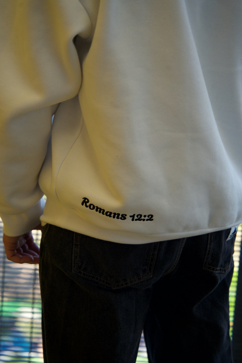 V1 Embroidered White Hoodie