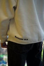 V1 Embroidered White Hoodie