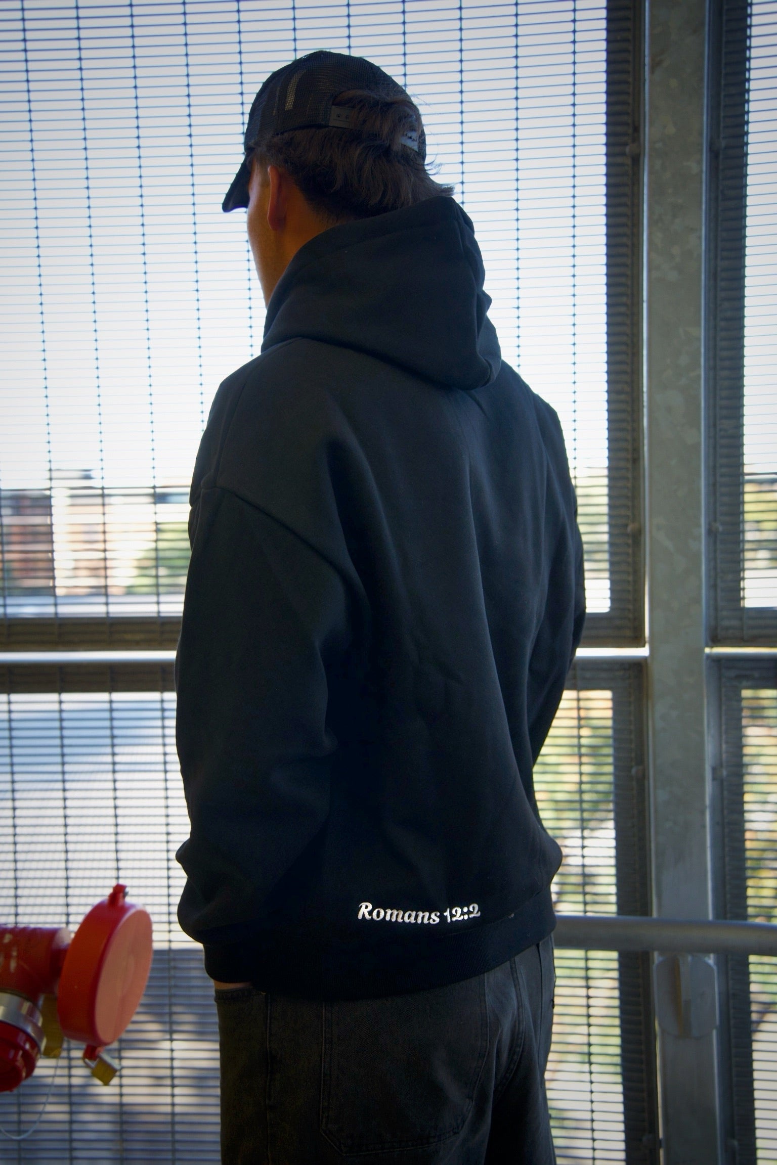 V1 Embroidered Black Hoodie