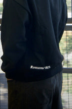 V1 Embroidered Black Hoodie