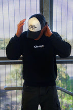 V1 Embroidered Black Hoodie