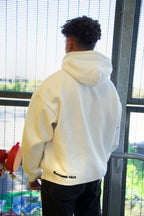 V1 Embroidered White Hoodie